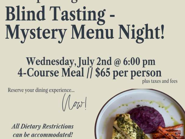 Mystery Menu Blind Tasting Dining Experience!