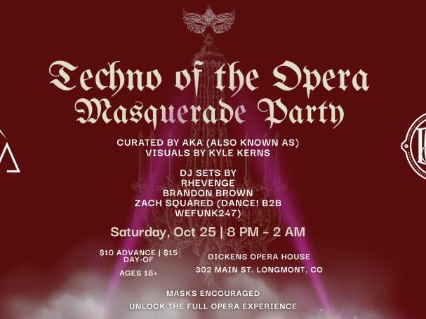 Techno of the Opera – Masquerade Party at Dickens Opera House
