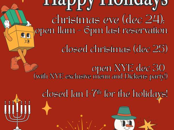 The Passenger Restaurant OPEN for Xmas Eve