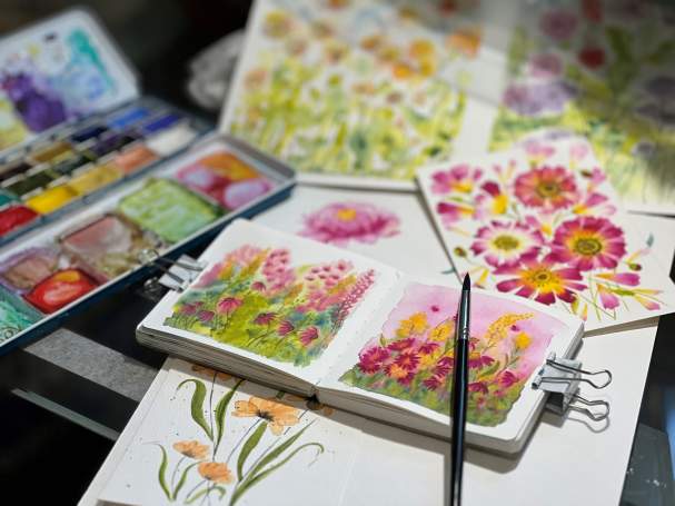 Art in the Garden Series: Watercolor Summer Flowers