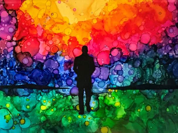 Art & Sip: Alcohol Ink Sunrise