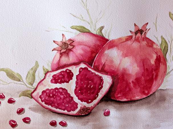 Art & Sip: Pomegranate Watercolor