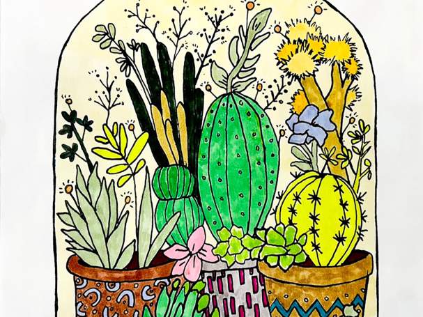 Art & Sip: Alcohol Markers Terrarium