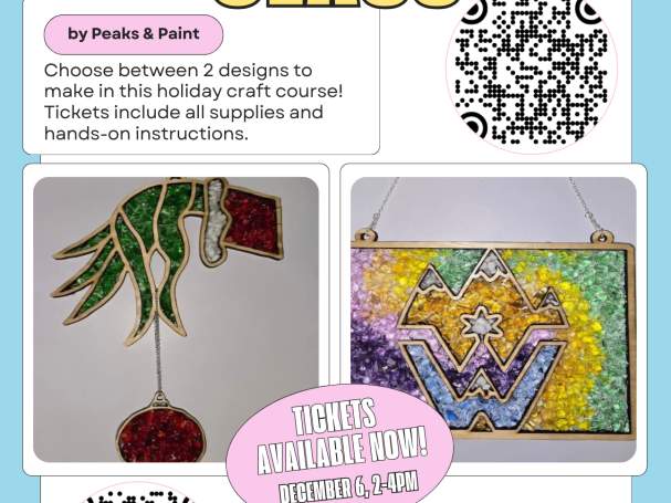 Craft & Sip: Crushed Glass w/ Peaks & Paint