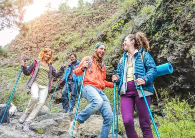 Group of young people hiking