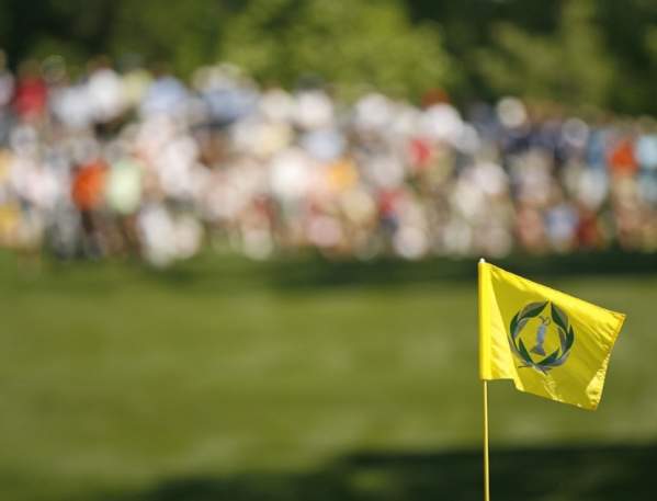 the Memorial Tournament pin flag in the wind