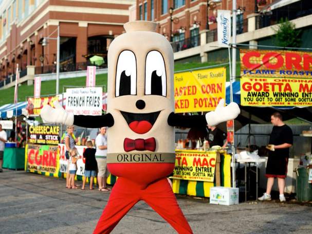 Image is of the Gliers Goettafest Mascot who is dressed like a geotta tube.