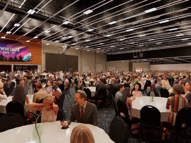 Sharonville Convention Center Exhibit Hall used as Banquet Space