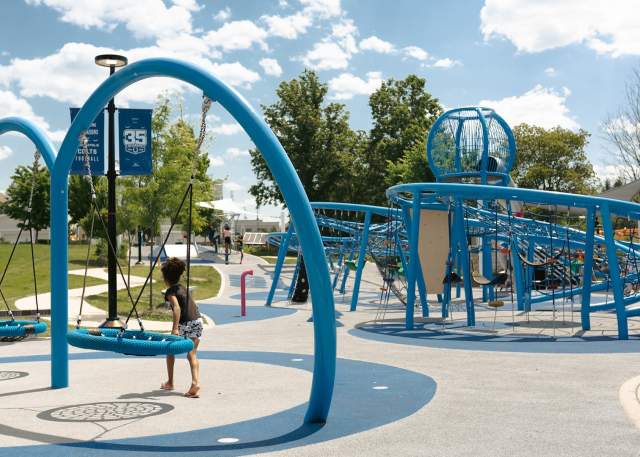 The Colts Canal Playscape blurs the line between playground and art.