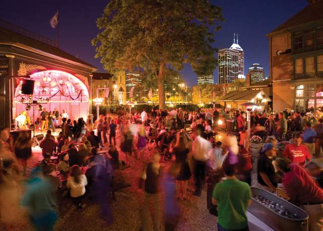 Dance the night away with live music at the Rathskeller biergarten