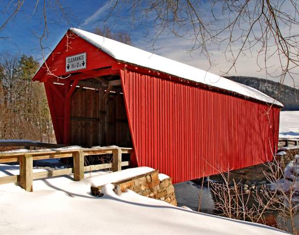 covered bridge winter