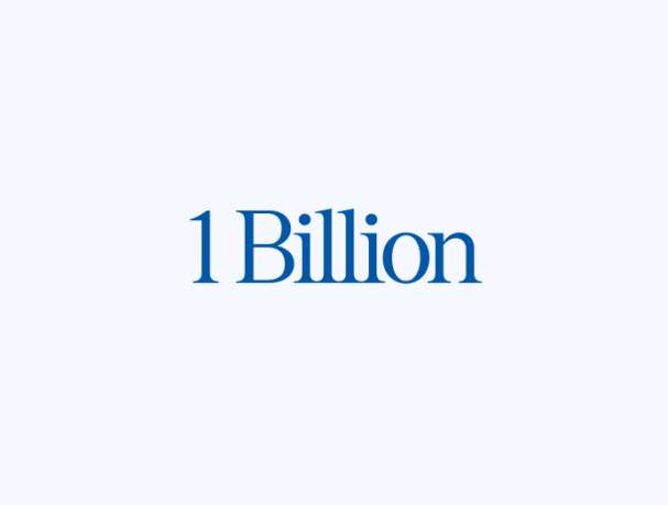 Graphic displaying "1 Billion" in dark text against a light background.