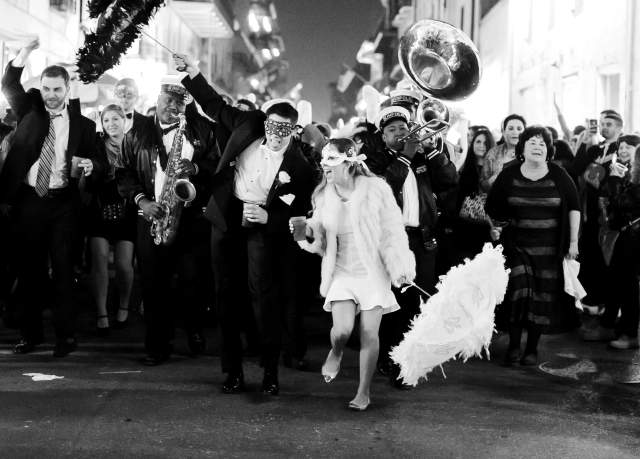 French Quarter wedding second line