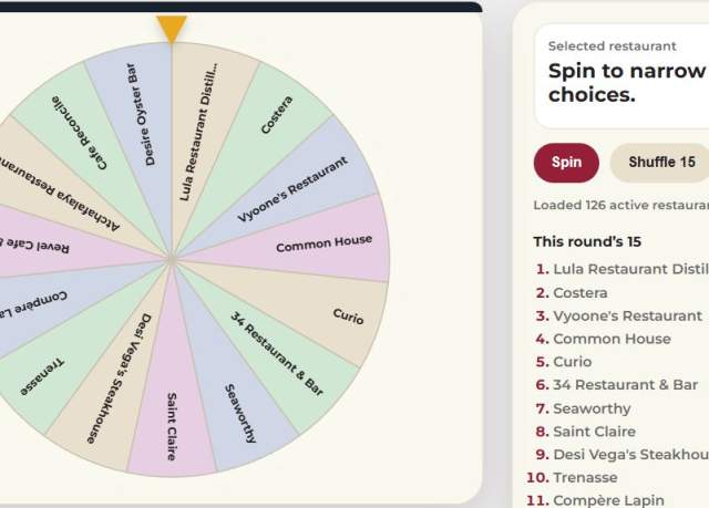COOLinary Spin The Wheel
