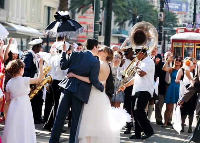French Quarter bride and groom