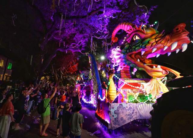 Orpheus Rolling Down St. Charles Avenue during Mardi Gras in New Orleans