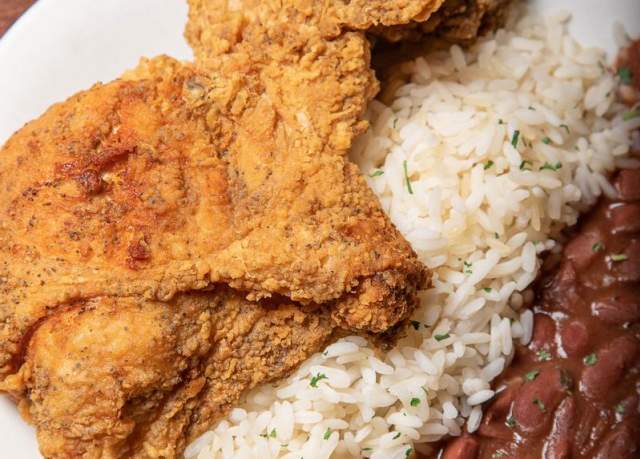 Fried Chicken and Red Beans - Neyow's Creole Cafe