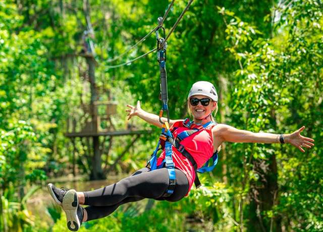 Zip NOLA is New Orleans' and the World's FIRST ever fully aquatic swamp zipline! With over a half mile of ziplines and suspension bridges spanning the Maurepas Swamp, Zip NOLA is the premier activity for nature lovers and thrill seekers alike. View swamp critters and the amazing swamp ecosystem from the comfort of the moss covered cypress treetops! Zip NOLA’s facility has many amenities including a 1200 sq ft gift shop with the latest and greatest New Orleans souvenirs, gifts, and snack/beverage items. Our shop also boasts a phenomenal enclosure for our baby alligators and turtles! We also have spacious restrooms, locker storage, green space picnic area, and an expansive 2000 sq ft elevated seating area overlooking the beautiful cypress-filled Maurepas Swamp. Guests can take in breathtaking sights of moss covered cypress swamp, while they also view the many wildlife that frequent the area. Alligators can be readily seen, as well as a plethora of other swamp critters!