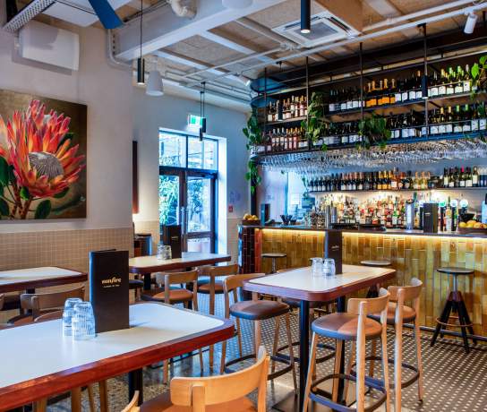 The interior fit out of Sunfire Restaurant at the Steamer Wharf