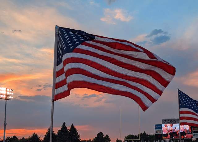 USG Opening Ceremonies - American Flag at sunset