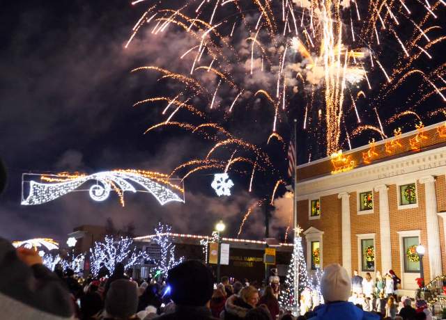 Holiday Lights and Fireworks in Cedar City Downtown