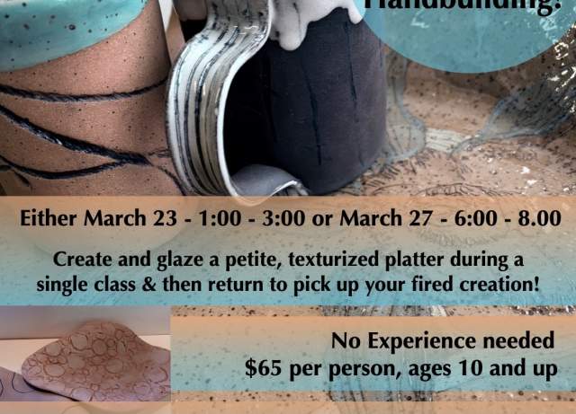New Handbuilding Class by Leah @ Spinning Out Pottery Studio