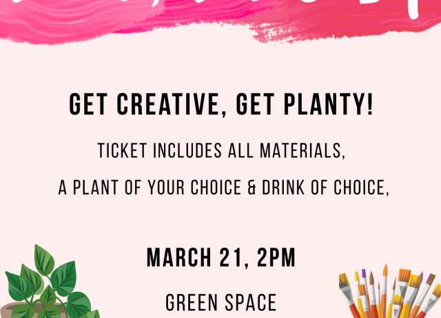 Paint, Pot & Sip Workshop at Green Space Plant Co