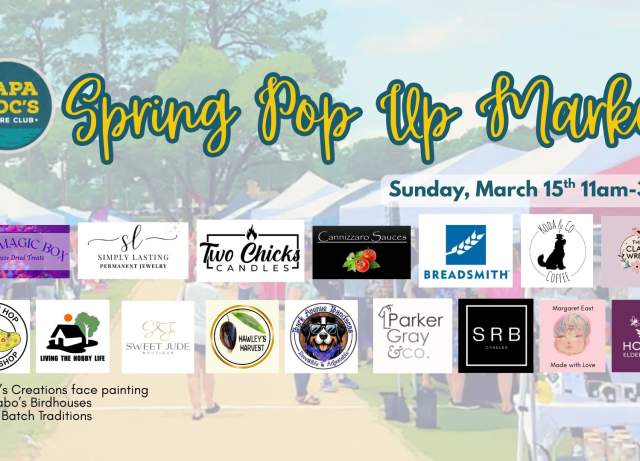 Spring Pop Up Vendor Market on the Shoreline at Papa Doc’s