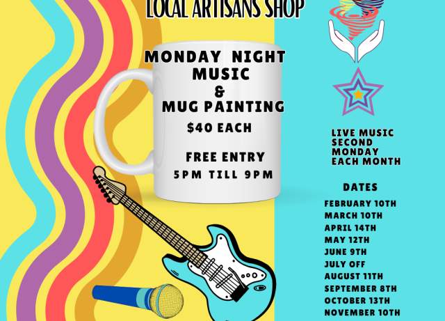 Monday Night Music & Mug Painting