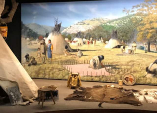 Museum exhibit with teepee