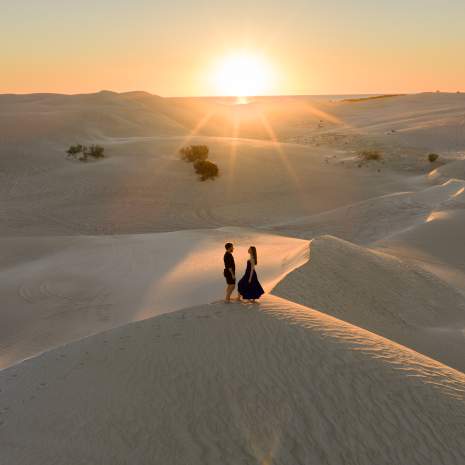 Lancelin Sand Dunes Sunset Drone