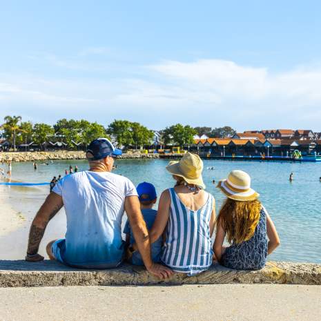 Family at Hillarys Boat Harbour, Sunset Coast