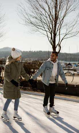 Couple Skating at Stuart Park Skating Rink 8
