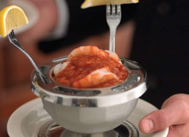 Eating the spicy shrimp cocktail at St. Elmo is a right of passage for visitors to Indy