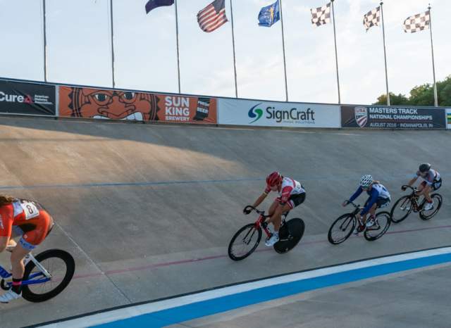 cyclists on track