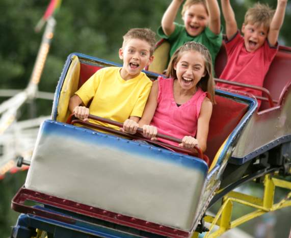 Kids on Roller Coaster