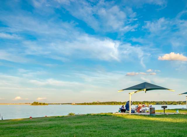 View of Lake Grapevine from a pavillion