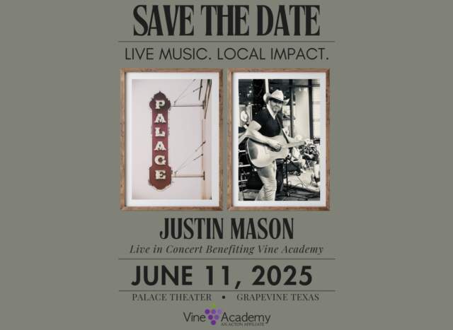 Justin Mason Live - Palace Theater - Fundraiser for the Vine Academy of Grapevine