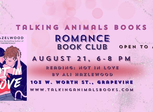 August Romance Book Club at Talking Animals Books