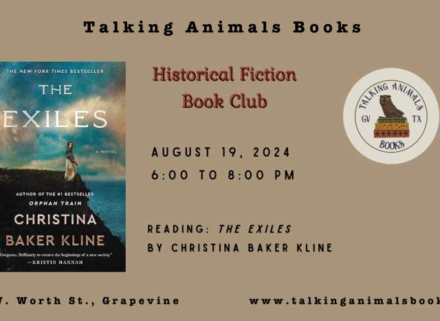 August Historical Fiction Book Club at Talking Animals Books