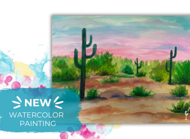 NEW! Watercolor Painting | Desert Sunset