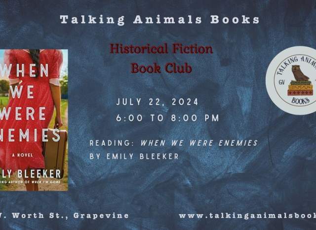 July Historical Fiction Book Club at Talking Animals