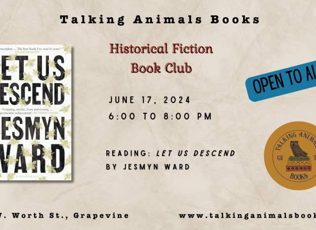 June Historical Fiction Book Club at Talking Animals Books