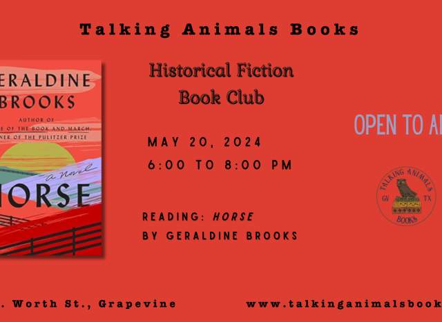 May Fiction Book Club at Talking Animals Books