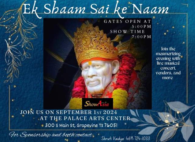 “Ek Shaam Sai Ke Naam” Live Musical Concert by ShowAsia Inc.