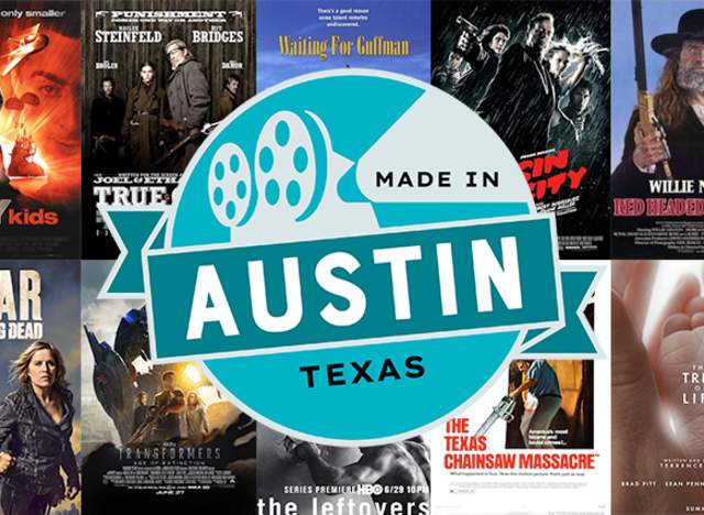 Made in Austin logo with film posters