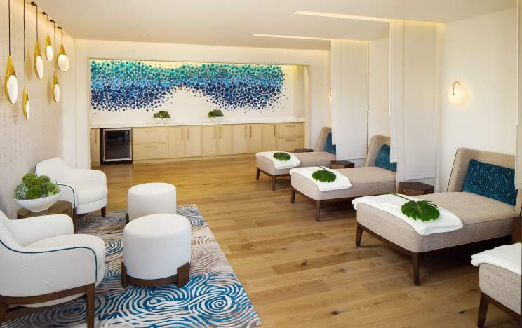 Spa lounge with leaves at The Alfond Inn