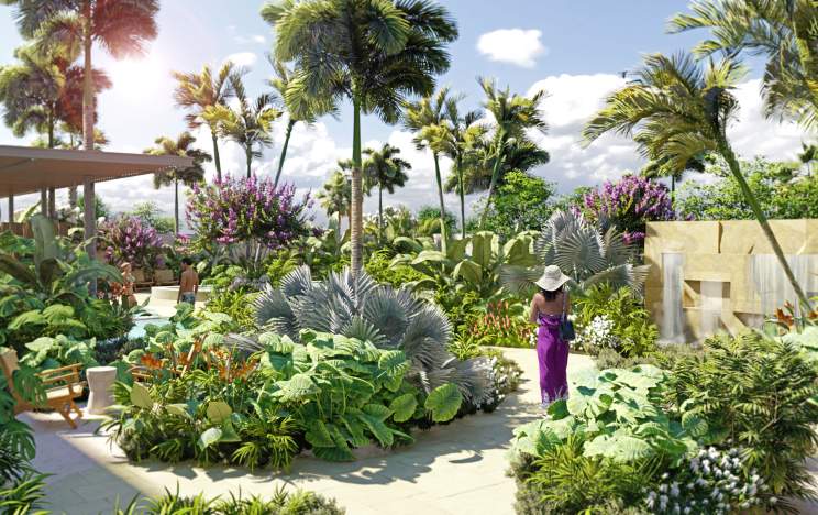 Conrad Orlando rendering spa garden