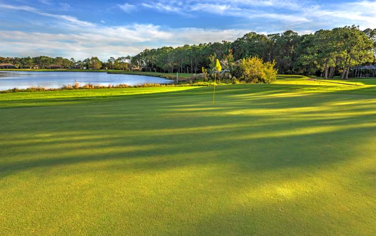 Green by the water at Cypress Head Golf Club