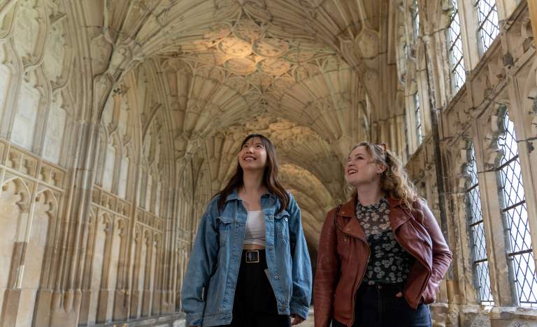 Ladies exploring Gloucester Cathedral